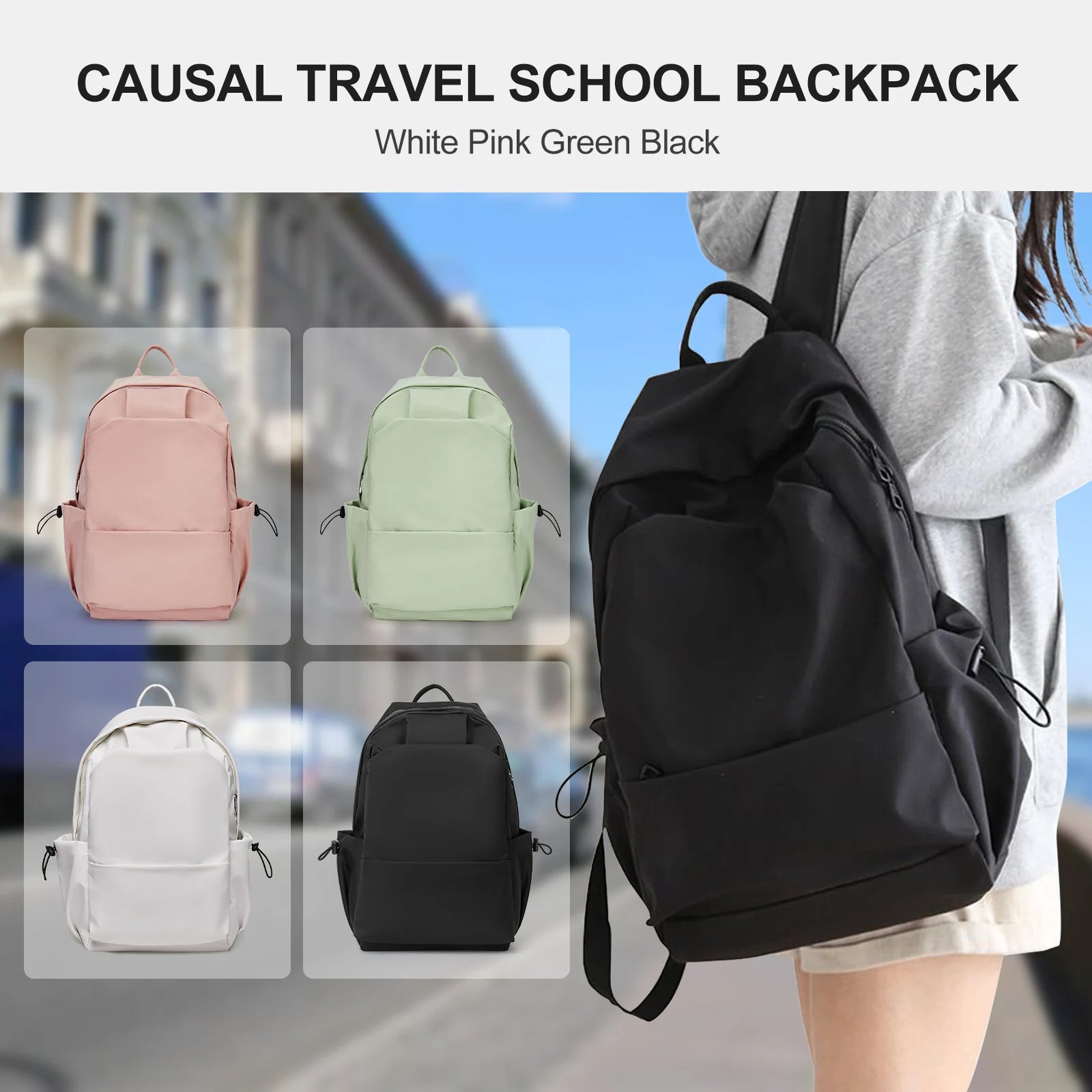 Cyflymder School Backpack For Women Men Waterproof College Backpack Lightweight Travel Backpack Rucksack Casual Daypack Laptop Backpacks