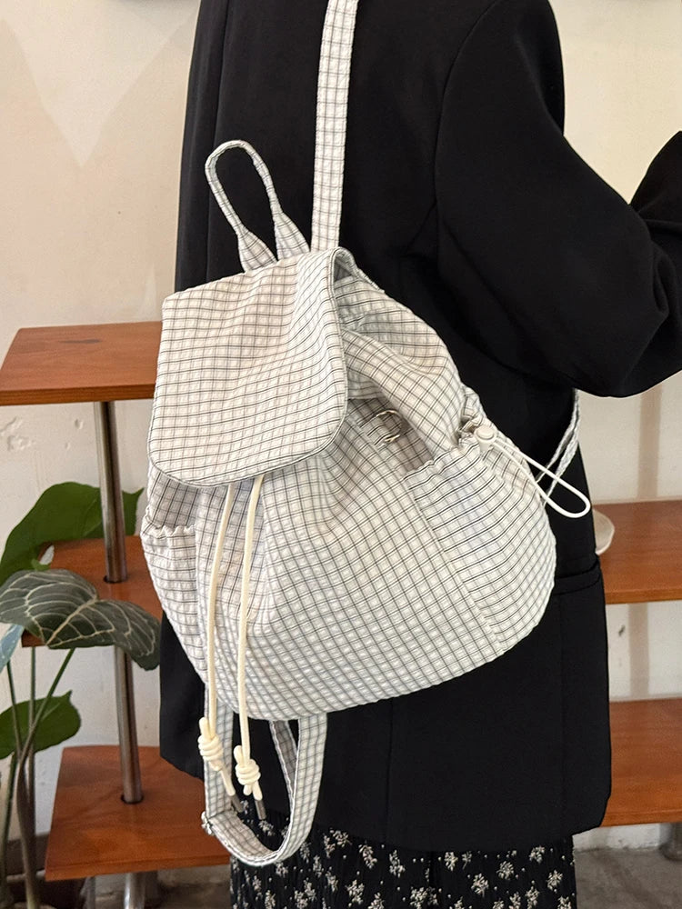 Cyflymder  Women Y2k Aesthetic Casual Plaid Backpack Fashion Preppy Trendy Students Schoolbags Vintage Streetwear Backpacks for Students