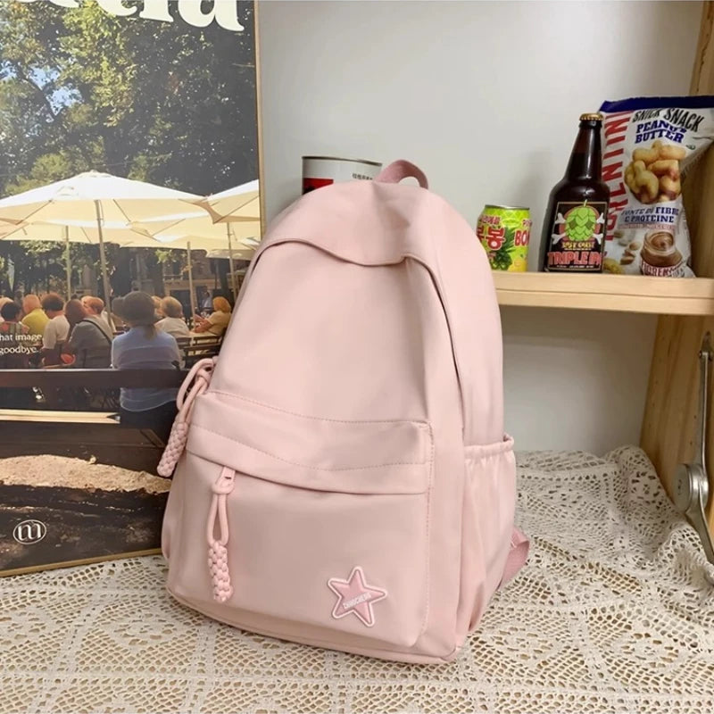 Cyflymder  Women Y2k Aesthetic Simple Star Backpack All Match Students Fashion Casual Schoolbags Japanese High-capacity Backpacks Trendy