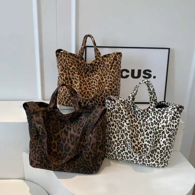 Cyflymder Leopard Design Korean Fashion Big Crossbody Bags for Women Travel Handbag Lady Shopper Shopping Shoulder Bag Bolsa Feminina