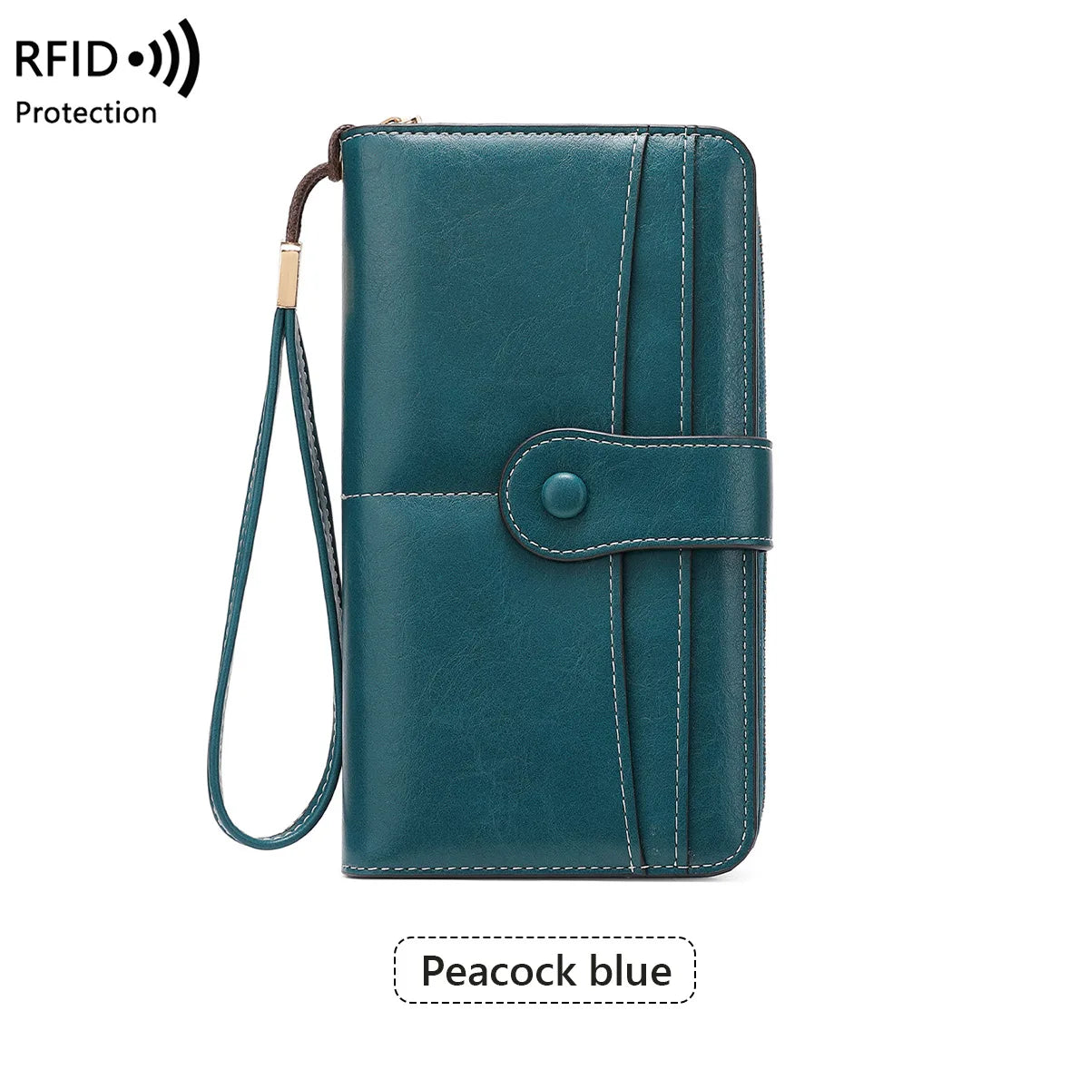 Cyflymder  Women's Wallet RFID Blocking Credit Card Holder Large Capacity Wristlet Leather Wallets Purse