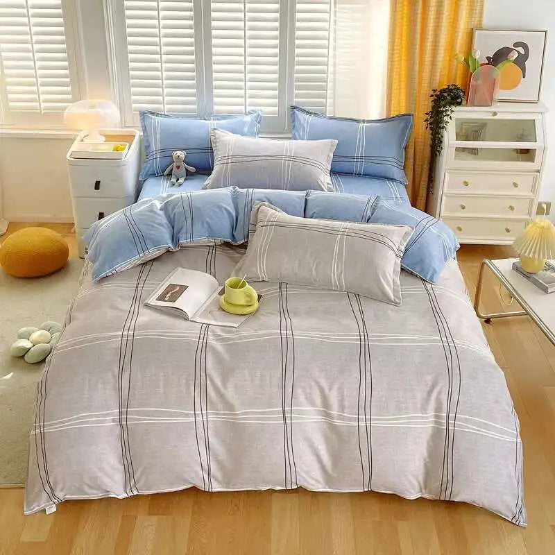 Cyflymder  New Cotton Duvet Cover, Long Staple Cotton Bed Sheet, Thickened And Brushed Four Piece Set, Student Dormitory Three Piece Set