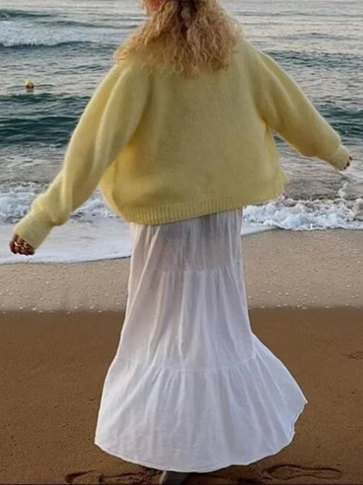 Cyflymder  Lazy Faion Knitted Cardigan Women's Sle Simple Ele Daily Wear Z 2025 Autumn New Arrival Open Front Sweater