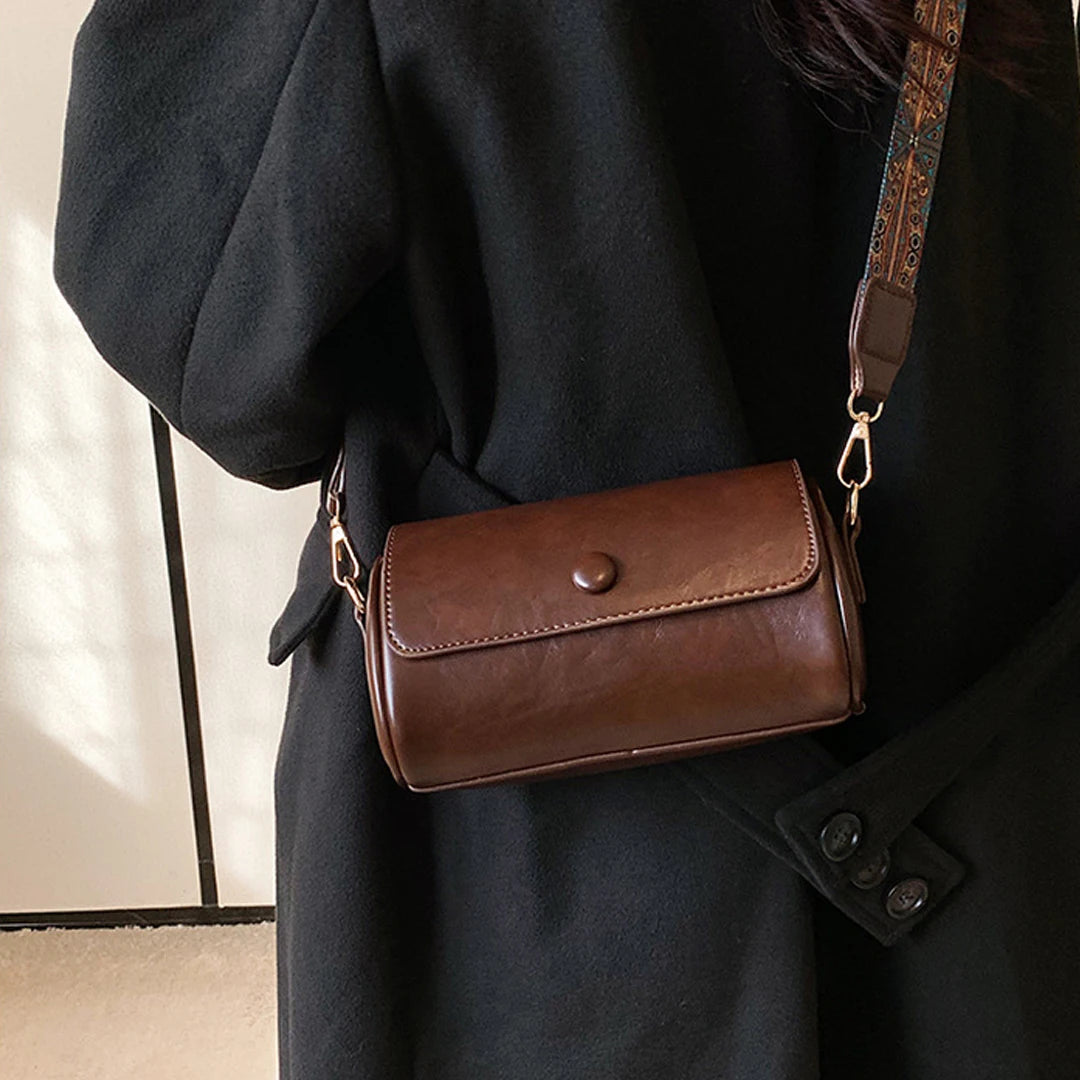 Cyflymder  floral shoulder strap cylindrical bag women's small pillow bag Bohemian style wide shoulder strap single shoulder crossbody