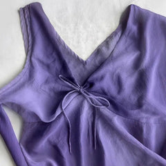 Cyflymder   French Gentle Style Gradient Purple Bowknot V-neck Sleeveless Camisole Women Summer New Style Elegant Top