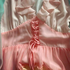 Cyflymder  rainbow DRESS women V-neck Tiered ruffle trim Summer dress holiday boho beach dress female