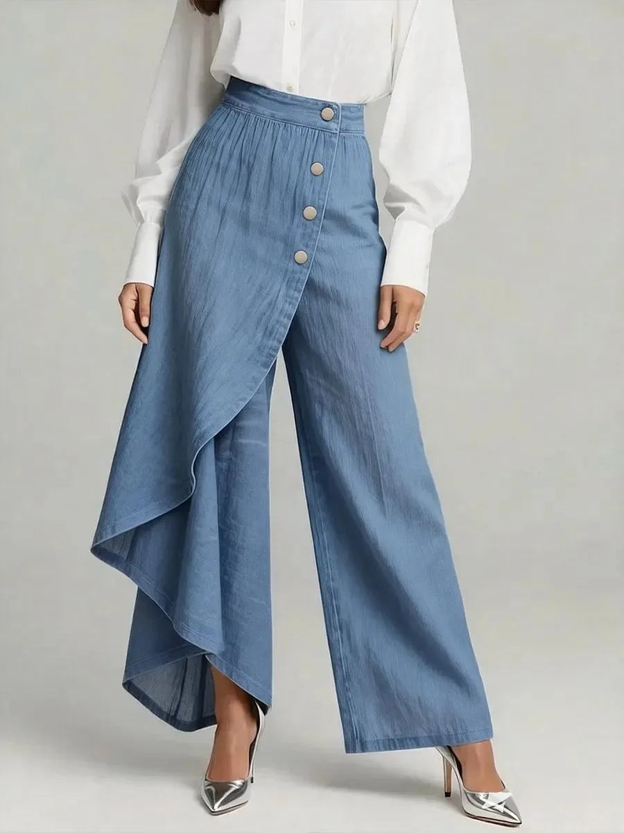 Cyflymder  Spring Women's Clothing Slim Fit Solid Color Casual Printed Button Front Pants For Woman Woven High Waist Full Length Thick