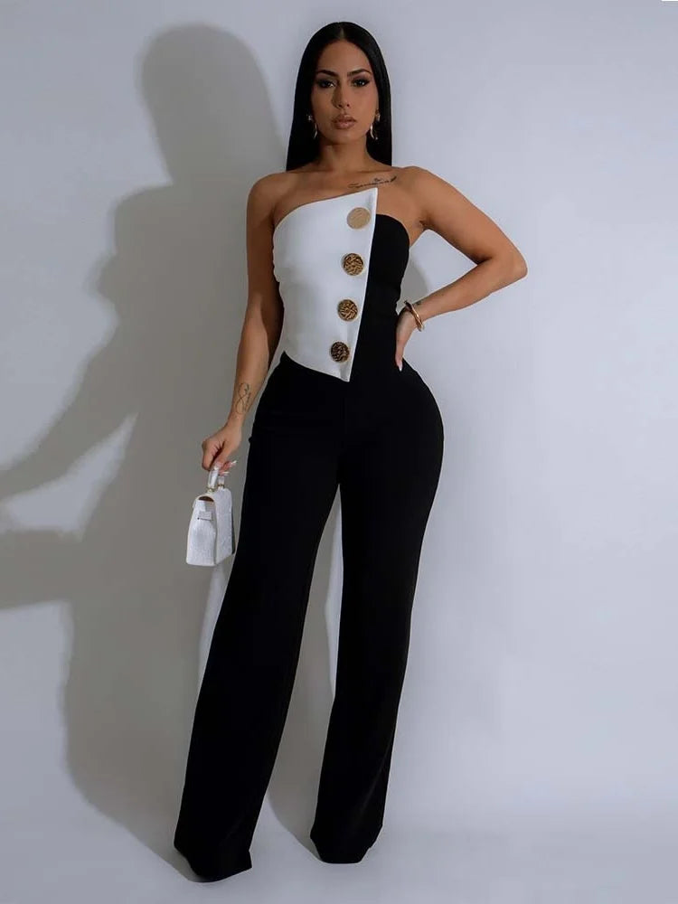 Cyflymder  Jumpsuits Rompers Women Wholesale European American Woman Clothing Spicy Girl Style Party Party Button Long Pants