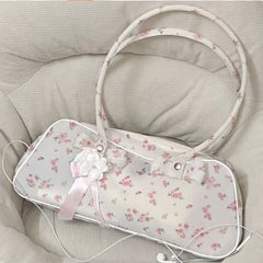 Cyflymder   Retro Harajuku Floral Jelly Handbag Women Bow Large Capacity Transparent PVC Underarm Bag Ladies Sweet Cute Shoulder Bags Chic