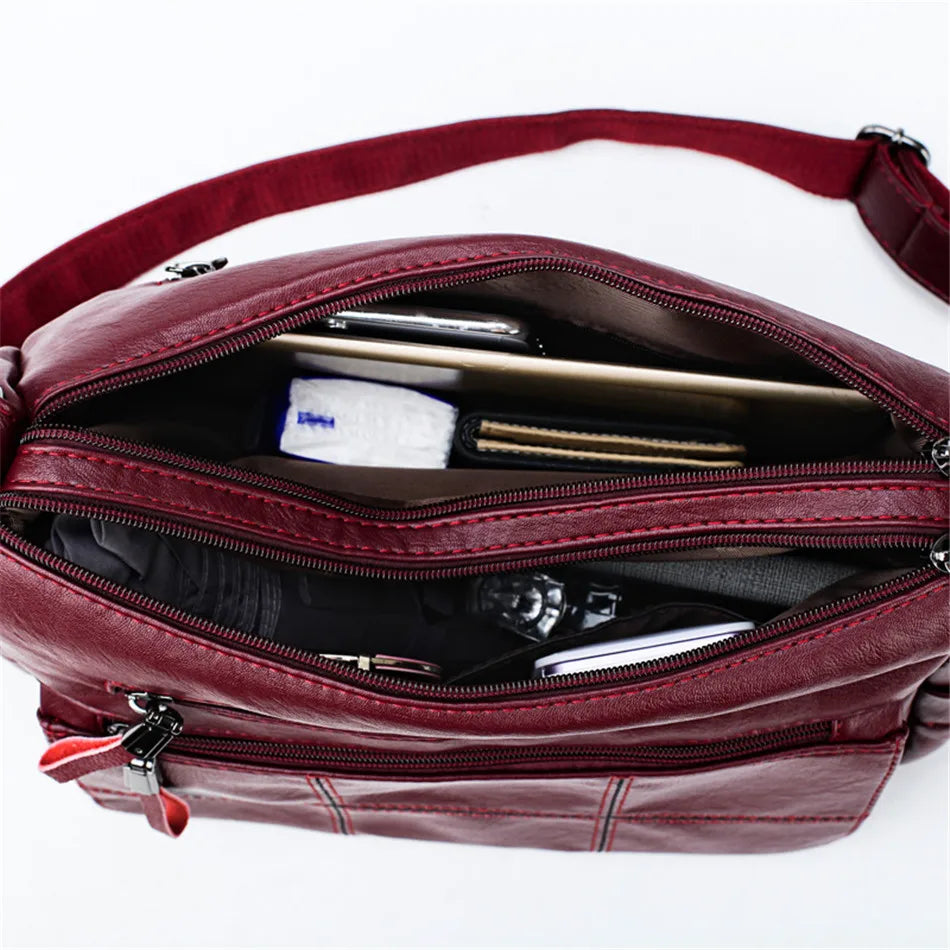 Cyflymder  2 Layers Genuine Brand Leather Shoulder Messenger Luxury Handbags Women Bags Designer High Quality Crossbody Bags for Women Sac