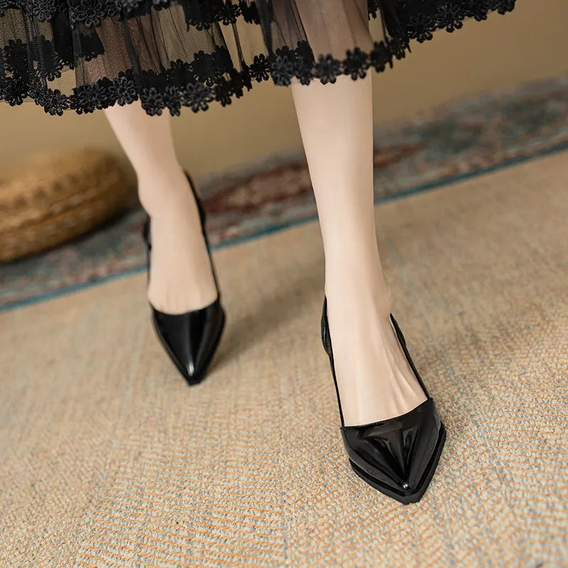 Cyflymder  High Heel Shoes Fashion Slip-on Women's  Pumps Summer Solid Office and Career Sexy Pointed Toe Heeled Sandals