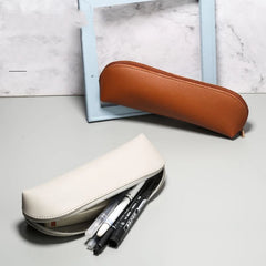 Cyflymder  Simple Pencil Case School Supplies Pencil Pouch PU Leather Trousses Scolaire Stationery Solid Color Estuche Escolar Pencil Cases