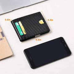 Cyflymder  Men's Ultra -thin Wallet European and American Simple Casual RFID US Dollars Leather Card Bag Money Clip Wallet