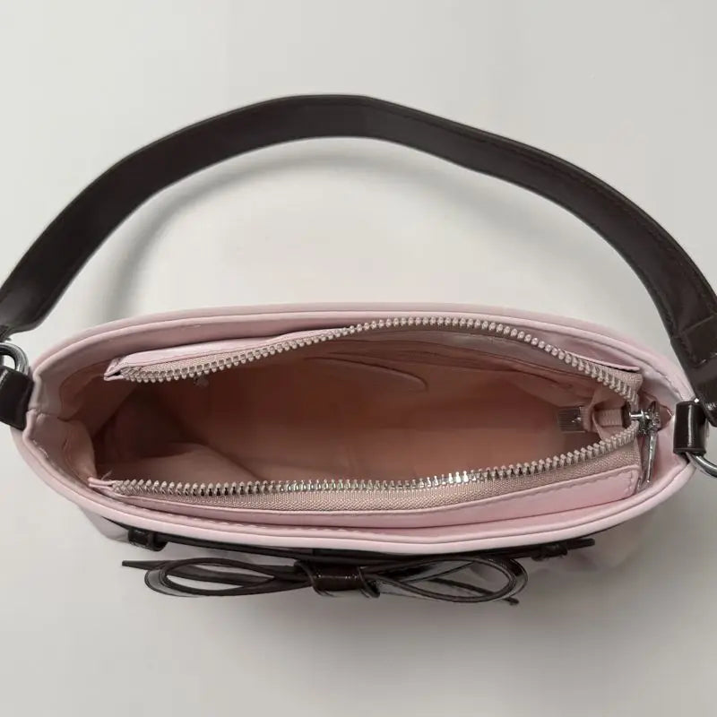 Cyflymder  Korean Hot Girl Bow Studded Handbag Women Simple Design Sweet Shoulder Bag Ladies Elegant Fashion Underarm Purse Y2k Aesthetic