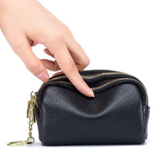 Cyflymder Genuine Leather Mini Pocket Zipper Small Money Bag Female Wallet Women Wallet Purse Short Card Coin Key Holder Change Pouch