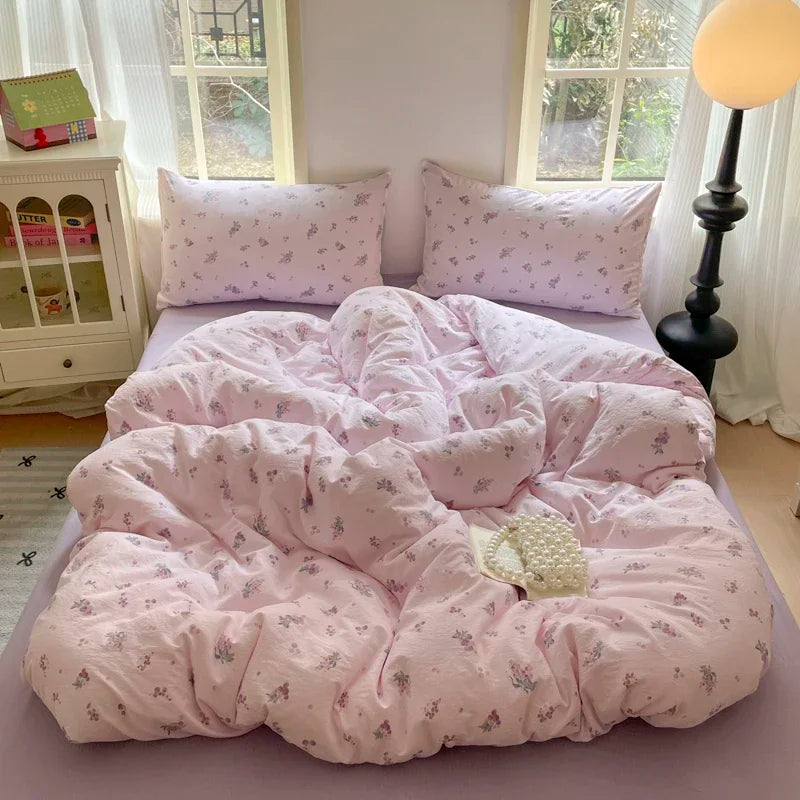 Cyflymder  Girls Strawberry Bedding Sets 2025 New Queen Size Bed Sheet Set Duvet Cover Set With Pillowcase No Filling