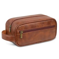 Cyflymder  Men's Business Trip Pu Toiletries Hand-held Makeup Bags Toiletries Storage Bag Makeup Storage Wash Bag