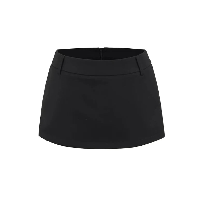 Cyflymder   Women's Side Zippers Detail Skort Tailored Mini Skirt With Belt Loops