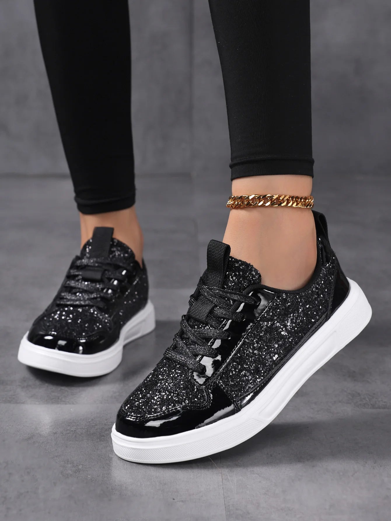 Cyflymder  Women's Patent Leather Shoes Woman Flat Sneaker Lace Up Designer Summer Ladies Comfortable Casual Footwear