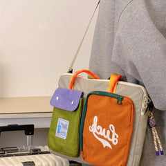 Cyflymder  Japanese Y2k 16 Inch Laptop Bags Contrast Color Patchwork High-capacity Women's Handbags Harajuku Grunge Shoulder Underarm Bag