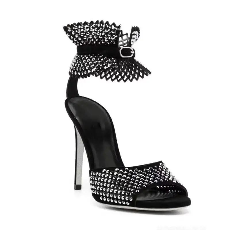 Cyflymder   Fashion Designer Women's Shoes Luxury Rhinestone High Heeled Sandals for Woman Elegant Nobleman  Casual Shoes Sandalias De Mujer
