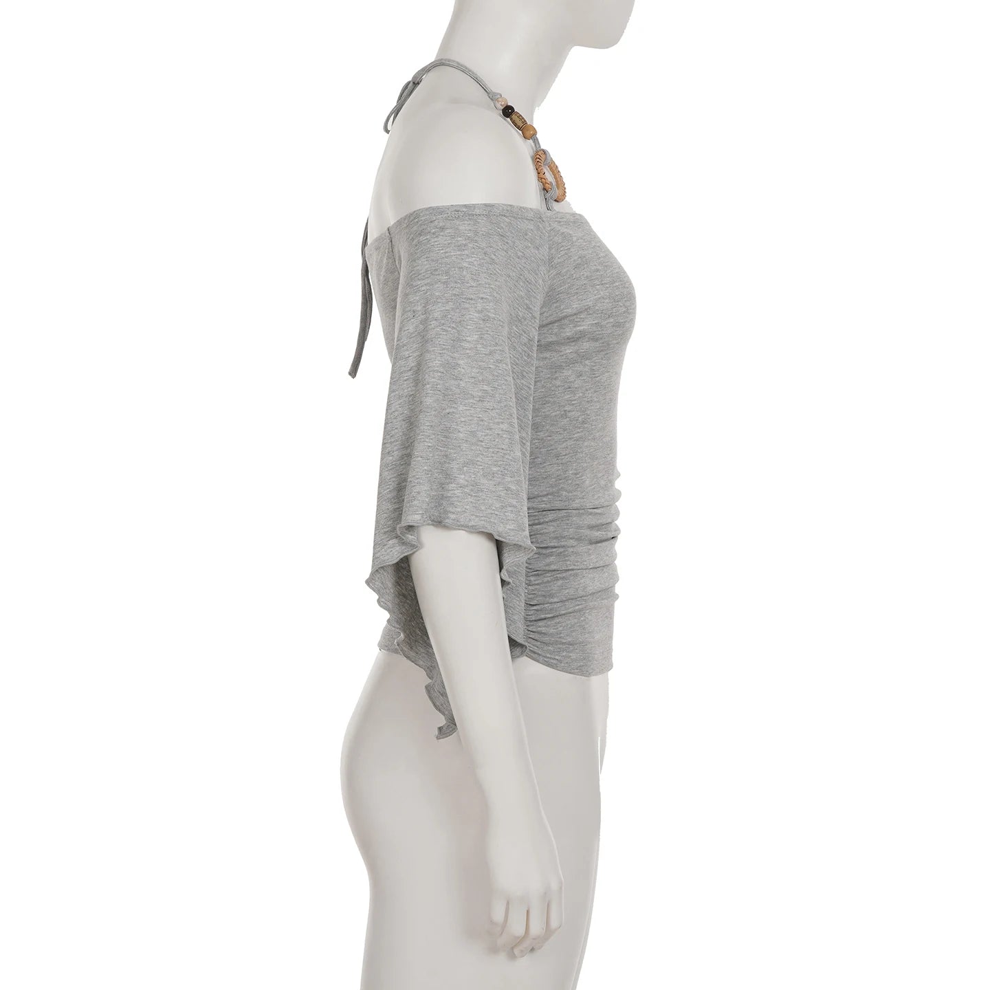 Cyflymder  Casual Solid Halter T Shirt Casual Slim Bandage Slash Neck Short Sleeve Tees Women Summer Fashion Streetwear Ladies