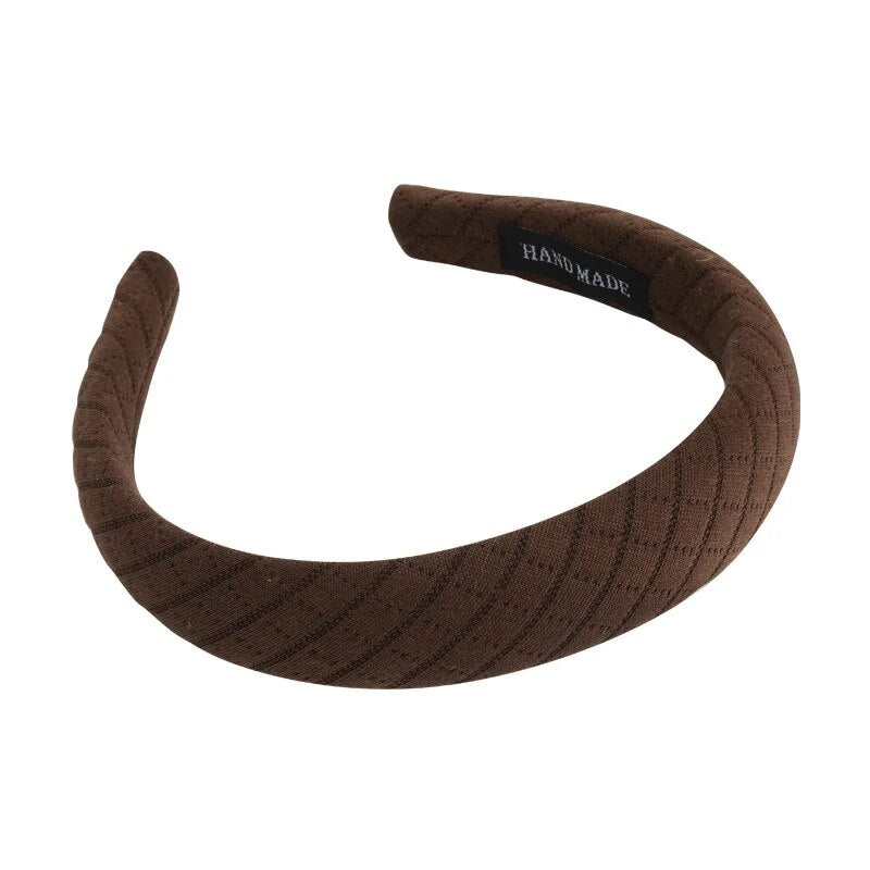 Cyflymder Autumn/Winter New Brown Color Headband Sponge Wide Hair Band for Woman Girl Elegant Hair Hoop Fashion Hair Accessories