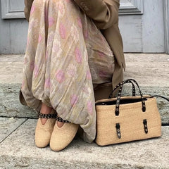 Cyflymder  Elegant Lady High Waist Commute Pants Summer Casual Loose Breathable Wide Leg Pants Vintage Floral Printed Pleated Long Pants