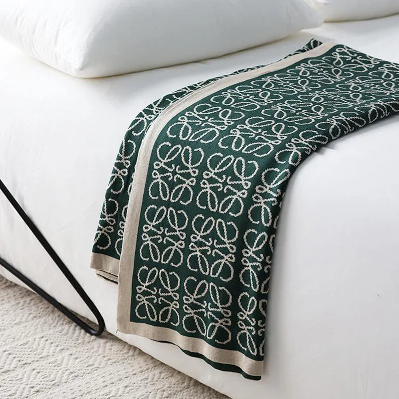 Cyflymder  European Knitted Summer Nap Air Conditioning Blanket Simple Bed End Towel for Hotels and Homestays Cozy Office Home Sofa Cover