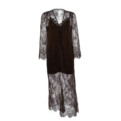 Cyflymder  New Summer Sexy Women Satin Lace Camisole Pajama Set Loose General Loungewear Silk Like Nightwear