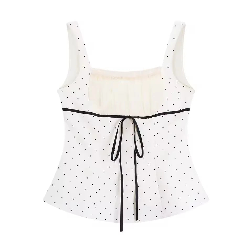 Cyflymder  Kawaii Dresses Summer Slim Y2k 2000s 3Piece Set Harajuku Korea Sexy Short Skirt Woman Dress Hot Girl Sweet Polka Dot Fashion Emo