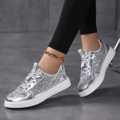 Cyflymder  Women's Patent Leather Shoes Woman Flat Sneaker Lace Up Designer Summer Ladies Comfortable Casual Footwear