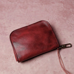 Cyflymder  Men's cowhide key bag car driver's license card bag ladies cowhide coin purse wallet retro leather waist hanging keychain