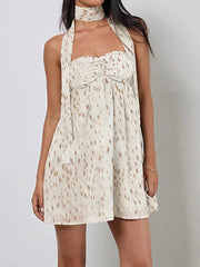 Cyflymder  Elegant Floral Print Off-Shoulder Dress with Ruffled Hemline and Matching Belt for Women s Summer Fashion