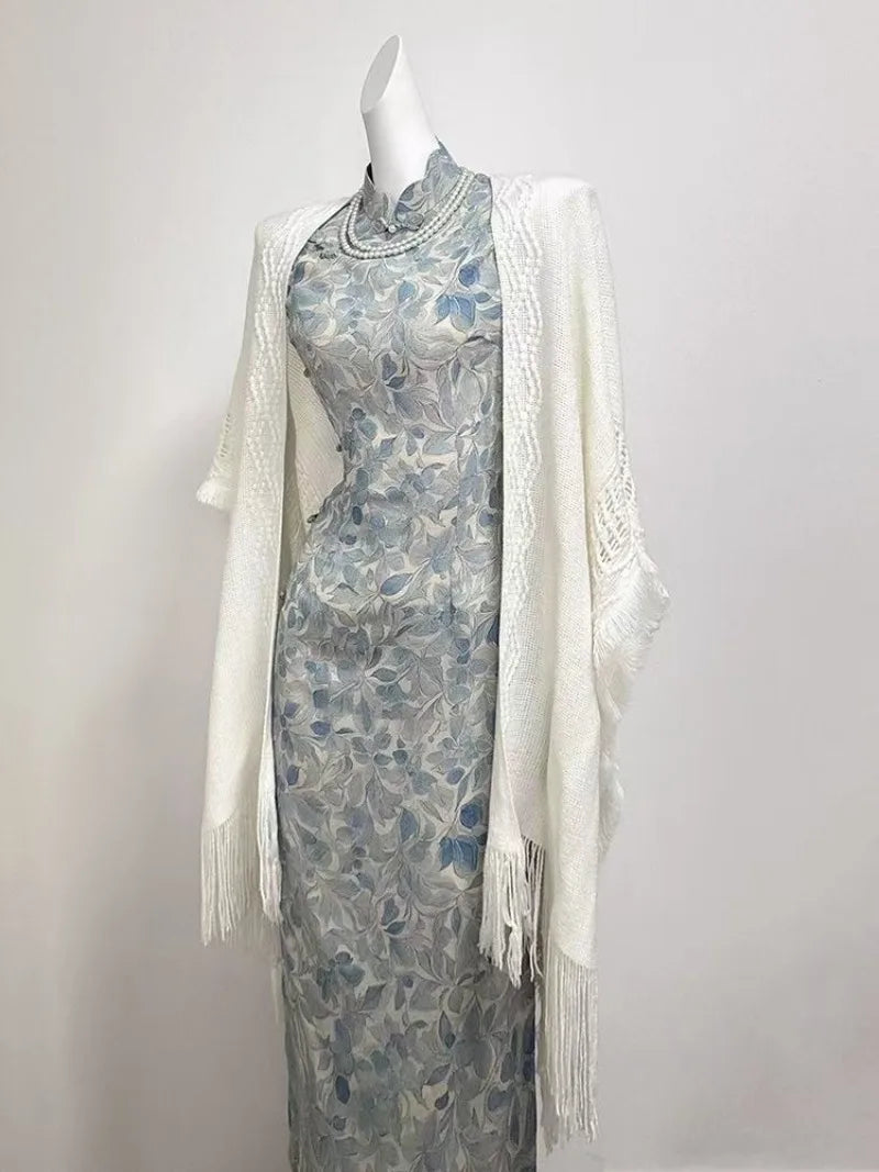 Cyflymder  Chinese Style Sexy Cheongsam Women's Summer Elegant Slim Fit Stand Collar Sleeveless Dress Fashion Female Clothes