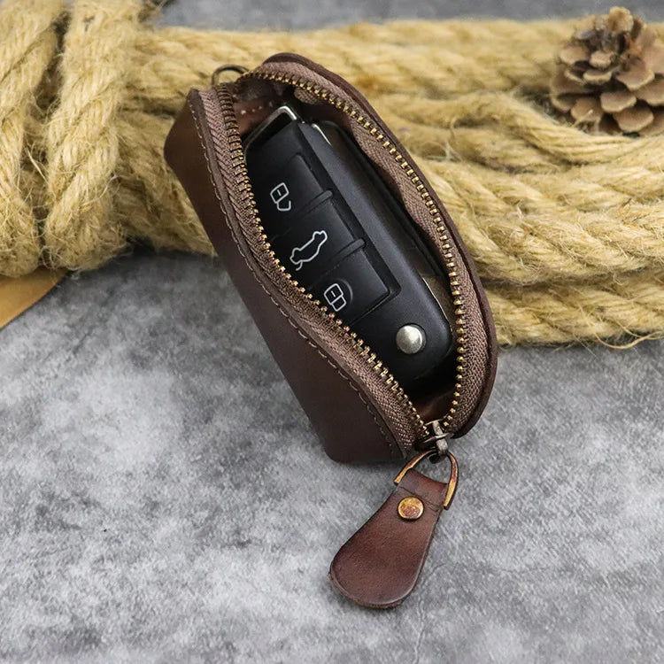 Cyflymder  Leather Keychain Men Women Key Pouch Bag Holder Organizer Pouch Car Key Bag Coin Purse