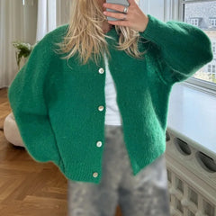 Cyflymder  Women Chic Fashion Cardigans Spring Autumn Button-Down Knitwear Jacket Coat Preppy Y2K Vintage Knitted Sweater