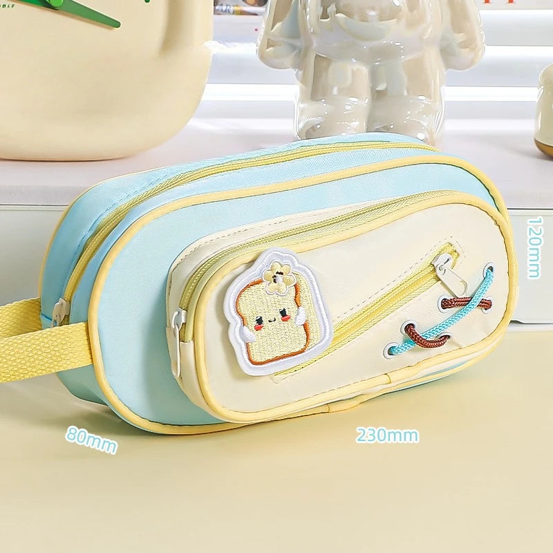 Cyflymder  Gallery-Worthy Puff Pencil Case  Quilted Makeup Organizer Holds 50+ Pens Kawaii Study Stationery Storage Bag Back To School