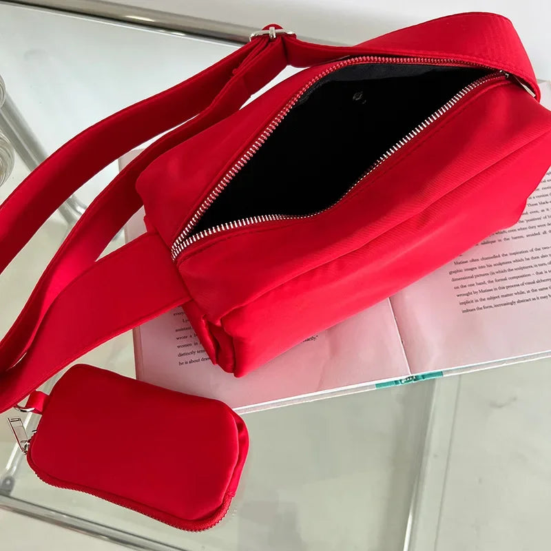 Cyflymder  Nylon Women Shoulder Bag Ladies Crossbody Bags Fashion Wide straps Female Armpit bag Handbags and purse 2-piece Set wallet