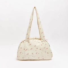 Cyflymder  Korean Sweet Cute Floral Shoulder Bag Women Canvas Large Capacity Underarm Bag Ladies Harajuku Gentle Casual Boston Bag Chic New