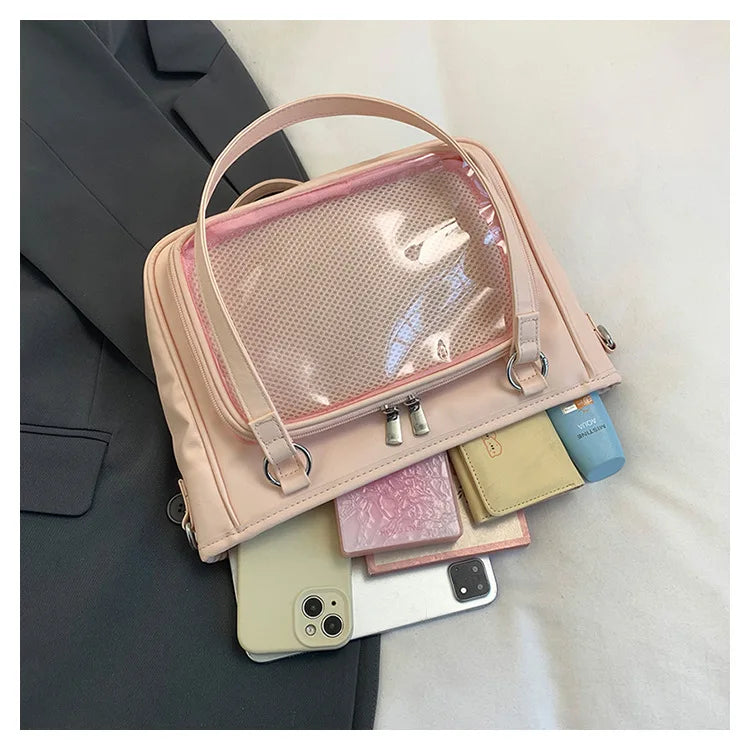 Cyflymder  Korean Y2k Aesthetic Transparent Backpacks Vintage All Match Casual Shoulder Ita Bags Streetwear Women Simple Handbags Crossbody