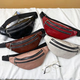 Cyflymder Fashion Outdoor Waist Bum Bag Genuine Leather Running Belt Pouch Zip Fanny Pack Chest Mobile Phone Cross-Body Closure Coin Purse
