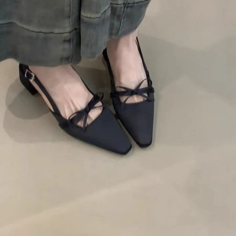 Cyflymder  Bow Strap Women's Slippers Summer New Fashion Shoes for Design Open Toe Thick Heel Outdoor Slippers Ladies Zapatillas Mujer