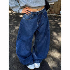 Cyflymder  Women Blue Gothic Y2k Baggy Emo Jeans Harajuku Vintage Denim Trousers Aesthetic 2000s Style Oversize Boyfriend Jeans Pants 2025