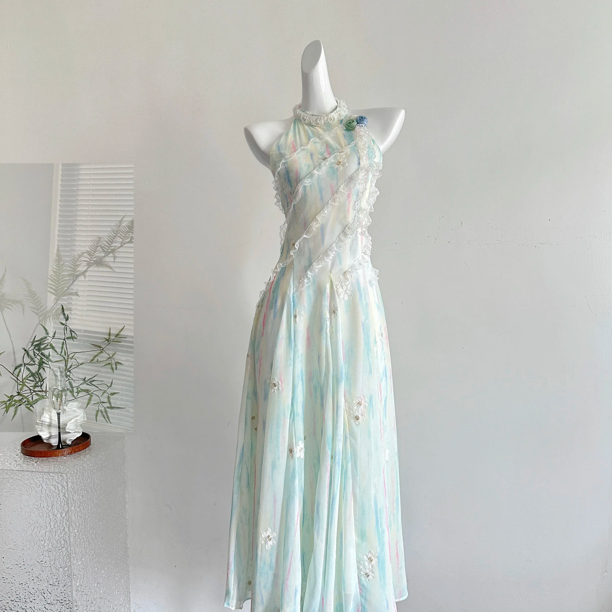 Cyflymder  Summer Women French Vintage Shoujo 2000s Maxi Dress Sleeveless Frock A-line Tie Dye One-Piece Evening Party Coquette Gyaru Prom