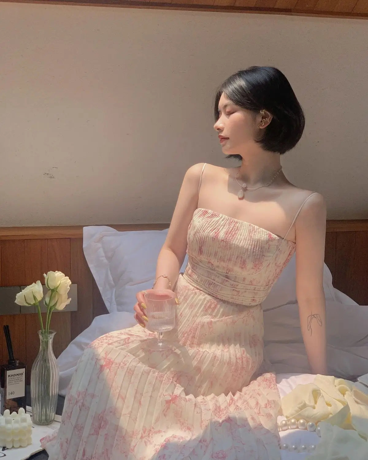 Cyflymder  Spring Summer Dress Cardigan Floral Suspender Skirt Two-piece Suit Dress Women A Line Vintage Korean Midi Dresses