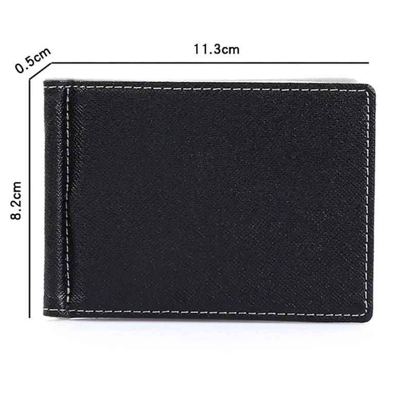 Cyflymder Brand Men Wallet Short Skin Wallets Purses PU Leather Money Clips Sollid Thin Wallet For Men Purses