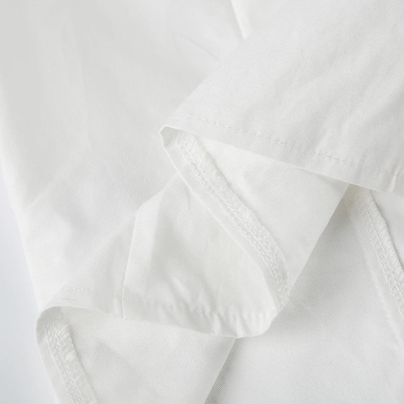 Cyflymder  Casual Solid Blouse Basic Slim Deep V-Neck Turn-Down Collar Short Sleeve Shirts Women 2025 Summer Fashion Streetwear