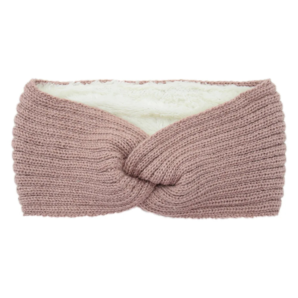 Cyflymder Winter Knitted Headbands for Women Warm Woolen Knitting Ear Warmer Cross Knot Turban Headwear Girls Hair Band Hair Accessories