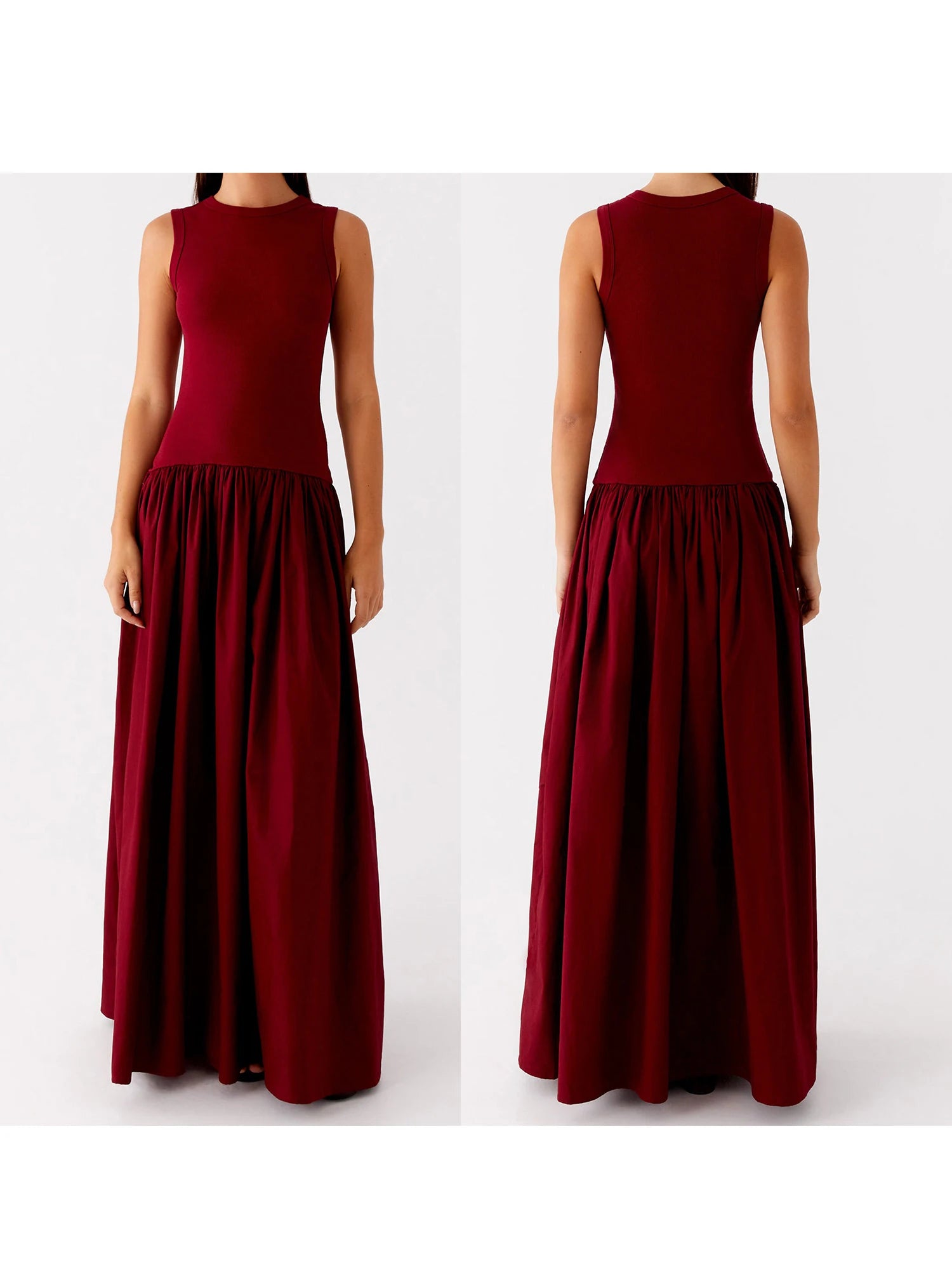 Cyflymder  Elegant Sleeveless Midi Dress with V-Neckline and Floral Print Perfect for Summer Parties and Beach Outings in Style